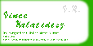 vince malatidesz business card